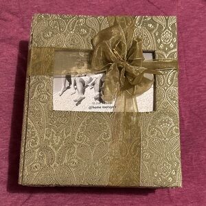 Two Elegant Photo Albums, Gold and Sage Green